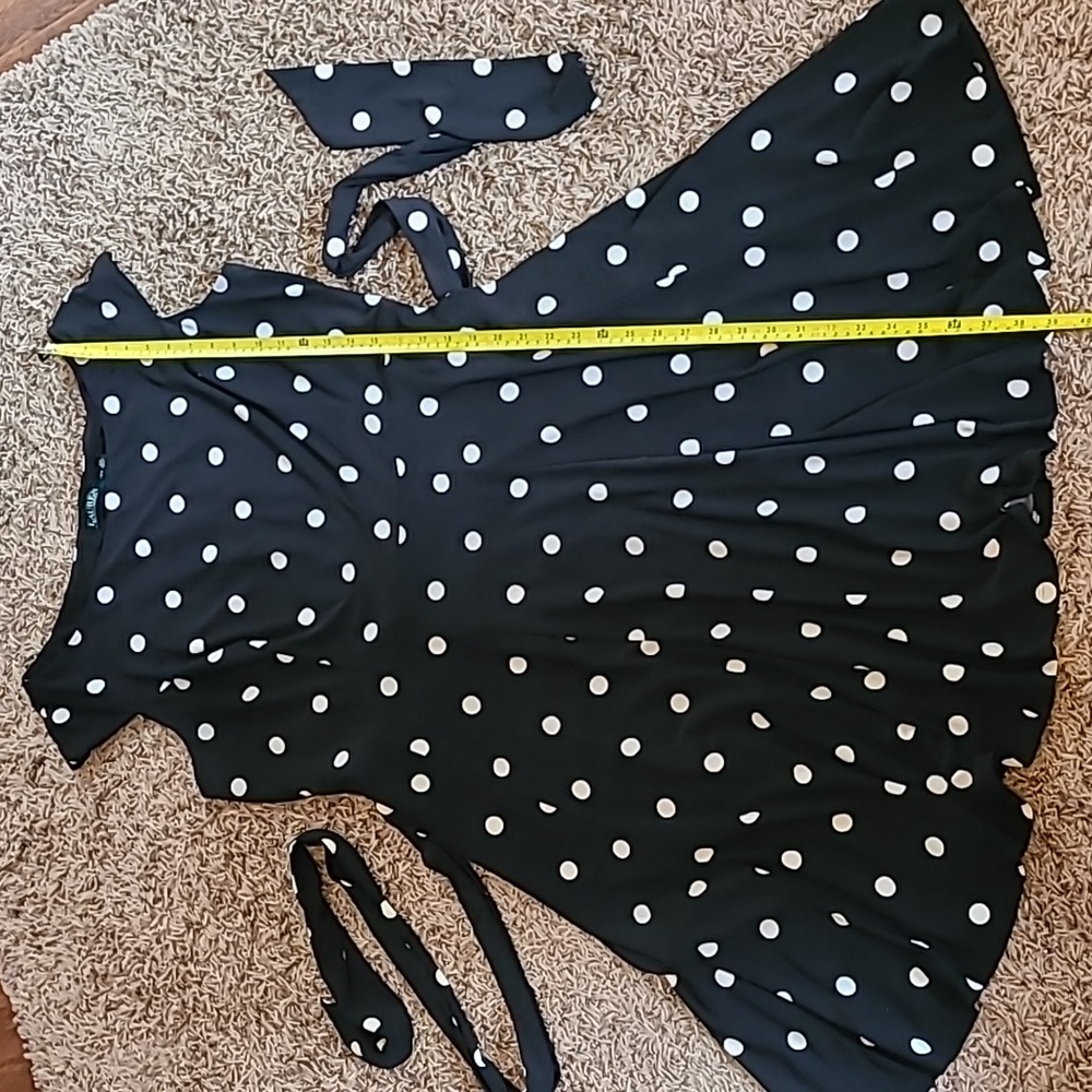 Ralph Lauren super cute polka dot dress with belt, 16w, a-line - Picture 8 of 11
